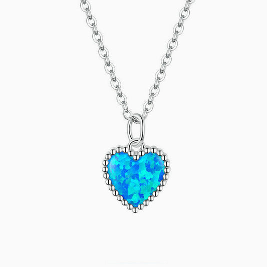 Deep Blue Heart Necklace